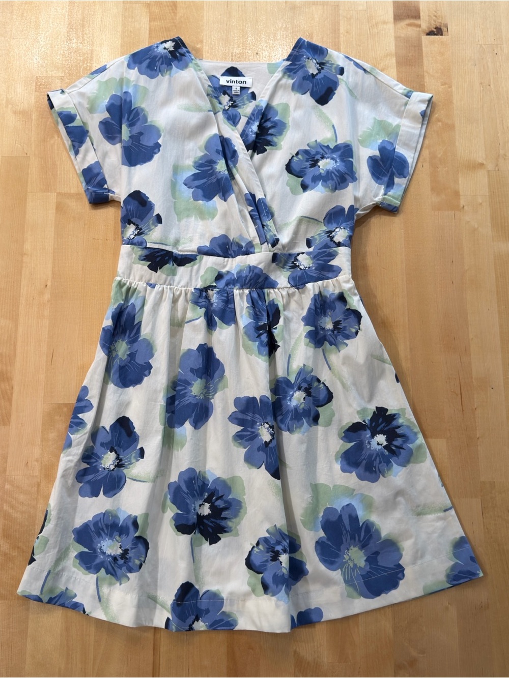 Vinton Crossover V-Neck Floral Cotton Summer Dress